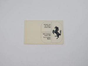 1978 Ferrari 308 GTS #25025 Warranty Service Card Manual Handbook
