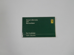 1980 Ferrari 308 Warranty Service Manual Card #34259