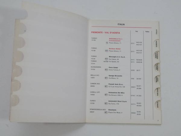 Ferrari 1976 Dealer Directory “Servizi Vendita E Assistenza” 365 308 512