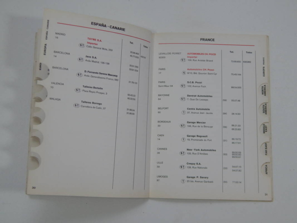 Ferrari 1976 Dealer Directory “Servizi Vendita E Assistenza” 365 308 512