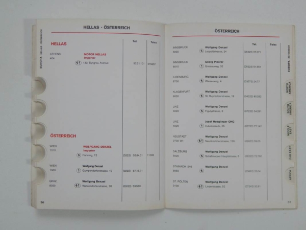 Ferrari 1976 Dealer Directory “Servizi Vendita E Assistenza” 365 308 512