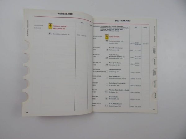 Ferrari 1982 Dealer Directory
