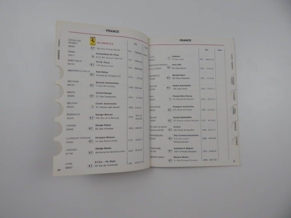 Ferrari 1982 Dealer Directory