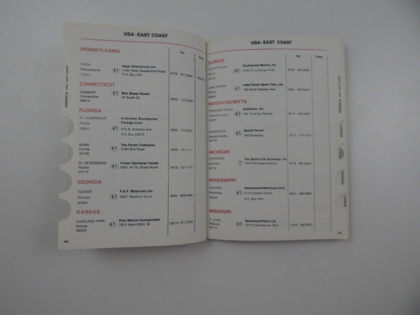 Ferrari 1982 Dealer Directory