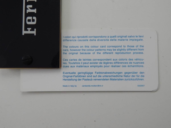 Ferrari PPG Paint Sample Swatch