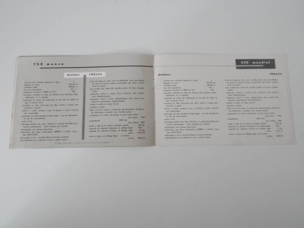 Ferrari 250 Europa 500 Mondial 750 Monza Sales Brochure