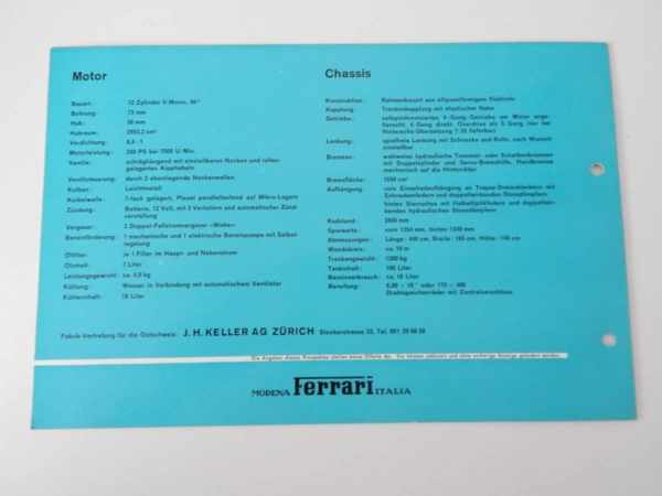 Ferrari 250 Granturismo Coupe Pininfarina (PF Coupe) Sales Brochure