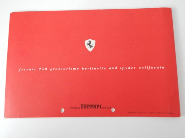 Ferrari 250 Granturismo Coupe Pininfarina (250 SWB) Sales Brochure