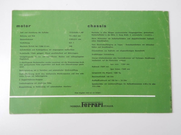 Ferrari 250 Granturismo Cabriolet Pininfarina (PF Cab) Sales Brochure