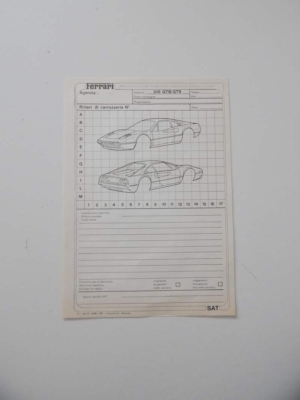 Ferrari 308 GTB Repair Sheet
