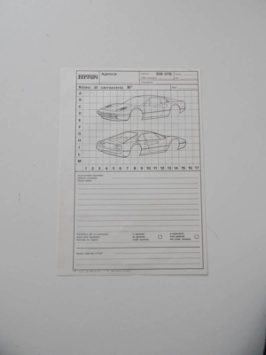 Ferrari 308 GTB Repair Sheet