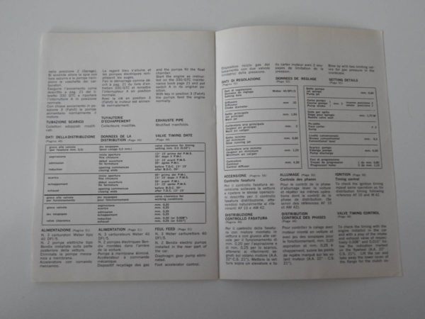 Ferrari 330/365 GTC Owner's Manual Handbook