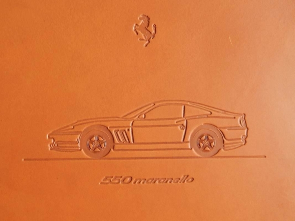 Ferrari 550 Maranello Schedoni Leather Plaque/Card