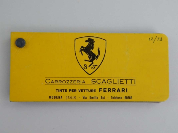 Ferrari 1960/70s Carrozzeria Scaglietti Paint Sample Swatch