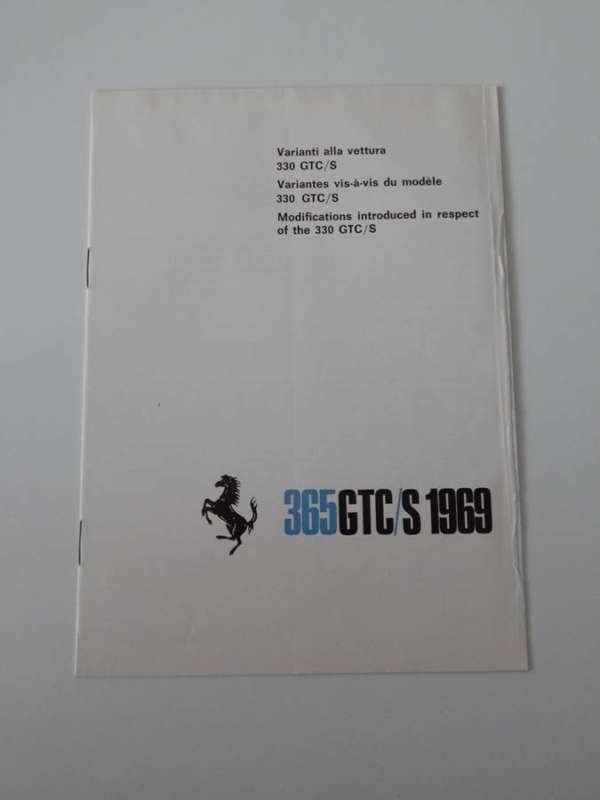 Ferrari 330/365 GTC Owner's Manual Handbook
