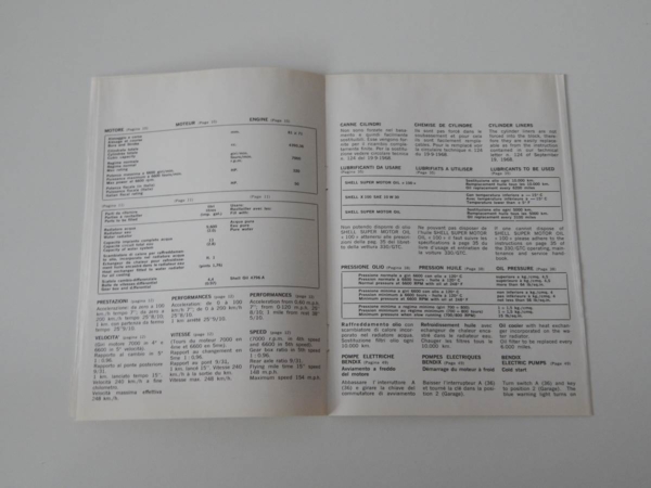 Ferrari 330/365 GTC Owner's Manual Handbook