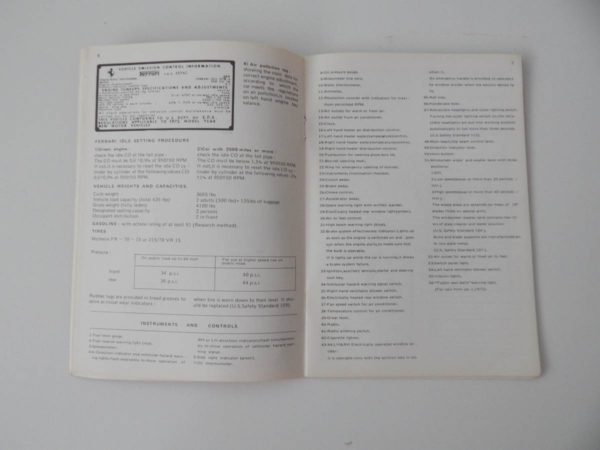 Ferrari 365 GTB/4 Daytona USA Additional Instructions Supplement Manual