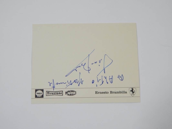 Ernesto Brambilla Signed Ferrari Driver Card