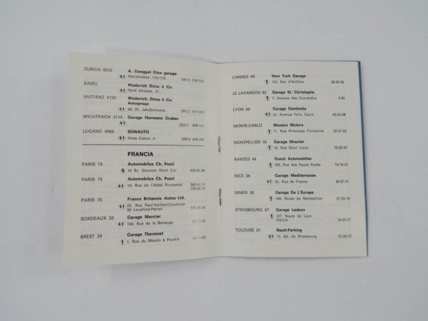 Ferrari 1970 Dealer Directory