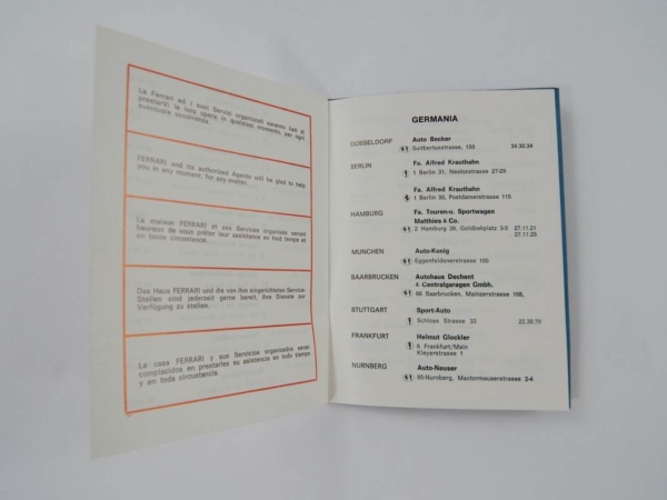 Ferrari 1970 Dealer Directory