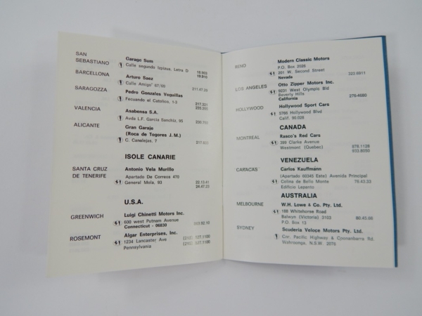 Ferrari 1970 Dealer Directory