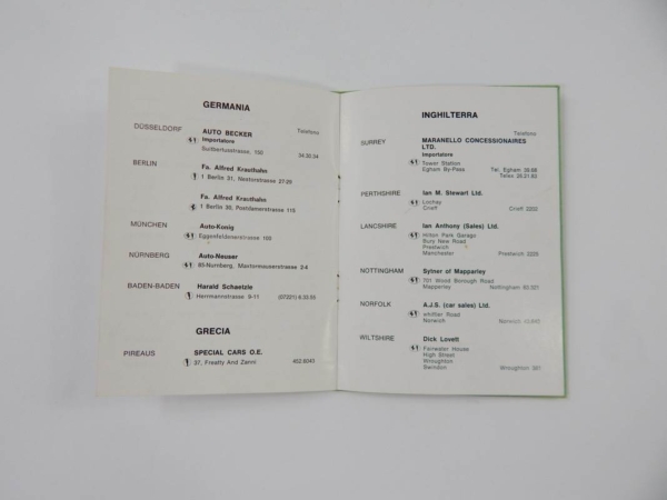 Ferrari 1972 Dealer Directory