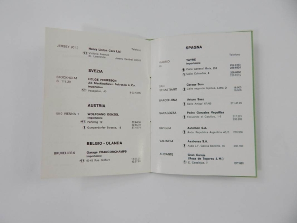 Ferrari 1972 Dealer Directory