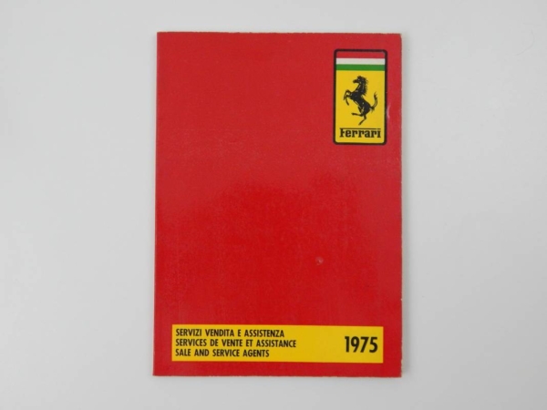 Ferrari 1975 Dealer Directory “Servizi Vendita E Assistenza” 365 308