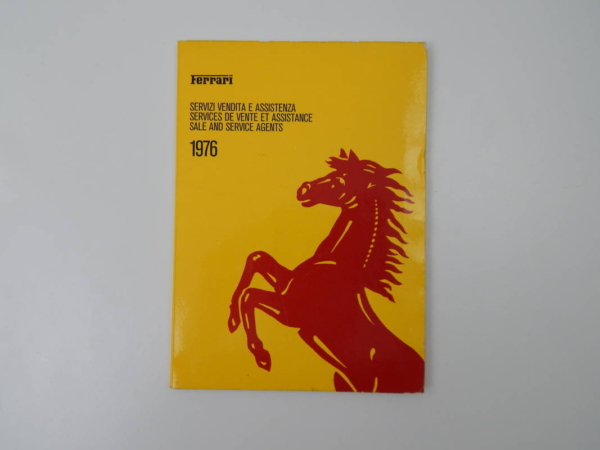 Ferrari 1976 Dealer Directory “Servizi Vendita E Assistenza” 365 308 512