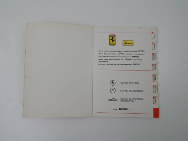Ferrari 1976 Dealer Directory “Servizi Vendita E Assistenza” 365 308 512