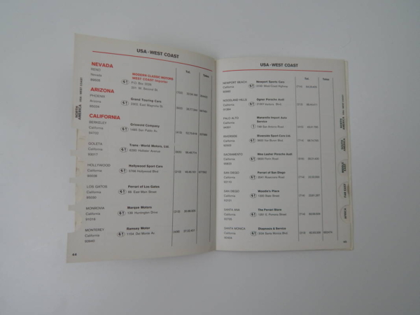 Ferrari 1976 Dealer Directory “Servizi Vendita E Assistenza” 365 308 512