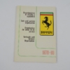 Ferrari 1979/80 Dealer Directory “Servizi Vendita E Assistenza” 308 365 512