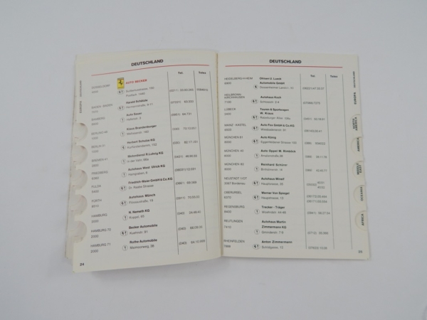 Ferrari 1979/80 Dealer Directory “Servizi Vendita E Assistenza” 308 365 512