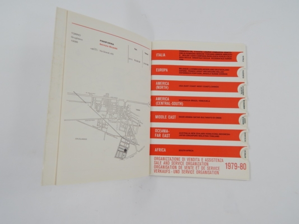 Ferrari 1979/80 Dealer Directory “Servizi Vendita E Assistenza” 308 365 512