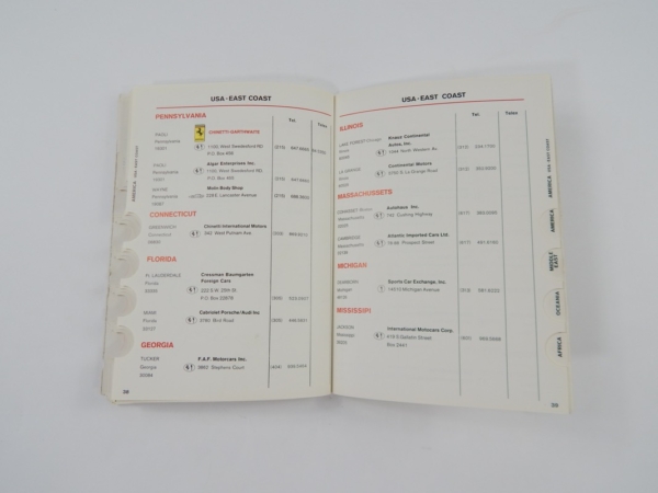 Ferrari 1979/80 Dealer Directory “Servizi Vendita E Assistenza” 308 365 512