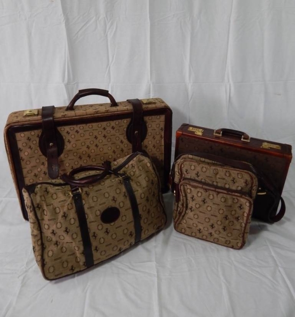 Ferrari Cavallino Print Luggage Set 1970s 1980s