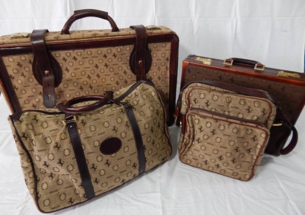 Ferrari Cavallino Print Luggage Set 1970s 1980s