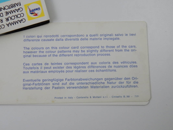 Ferrari 1980s Glasurit Paint Sample Swatch