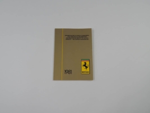 Ferrari 1981 Dealer Directory “Servizi Vendita E Assistenza” 208 308 400 Mondial