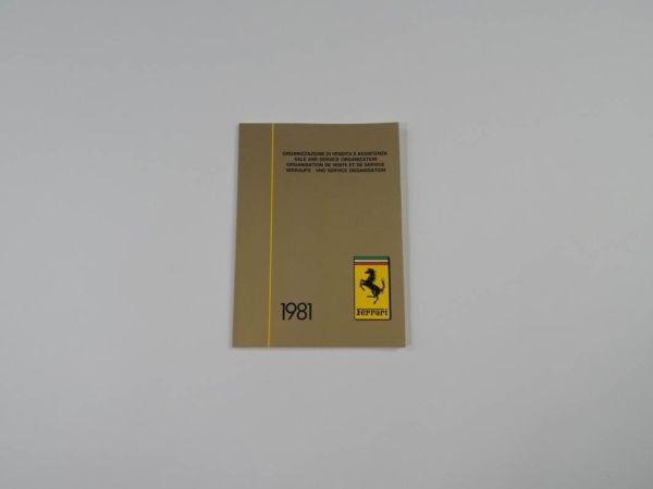 Ferrari 1981 Dealer Directory “Servizi Vendita E Assistenza” 208 308 400 Mondial