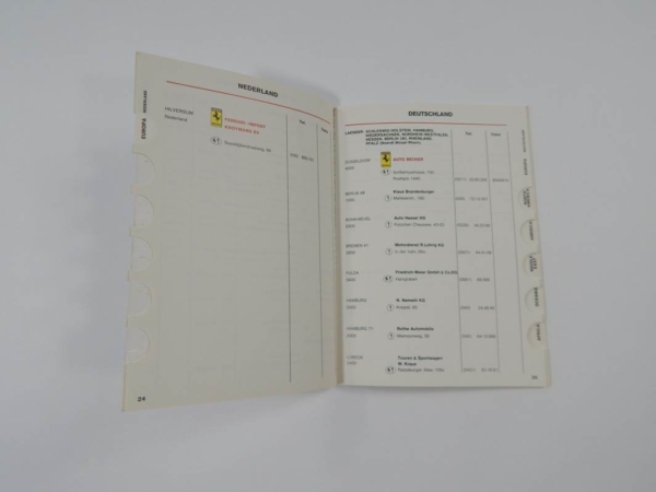 Ferrari 1981 Dealer Directory “Servizi Vendita E Assistenza” 208 308 400 Mondial
