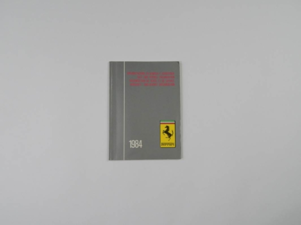 Ferrari 1984 Dealer Directory “Servizi Vendita E Assistenza” 288 308 QV Mondial