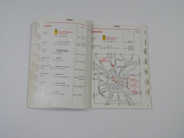 Ferrari 1984 Dealer Directory “Servizi Vendita E Assistenza” 288 308 QV Mondial