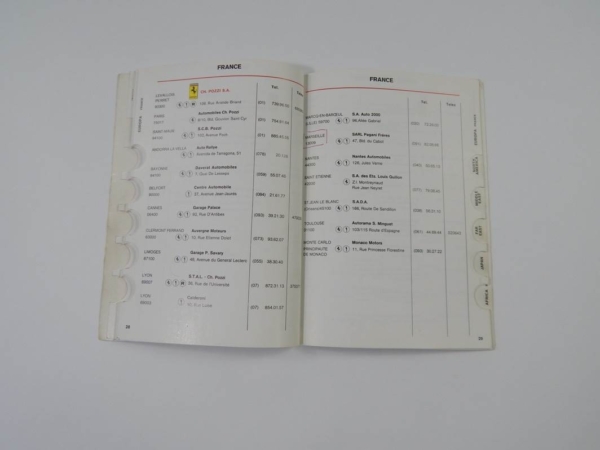 Ferrari 1984 Dealer Directory “Servizi Vendita E Assistenza” 288 308 QV Mondial