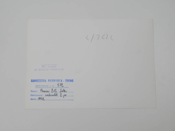 Ferrari 212 Inter Cabriolet Press Photograph
