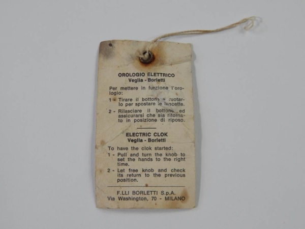 Ferrari 246 Dino 308 Veglia Borletti Clock Tag Instructions