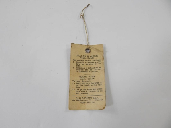 Ferrari 246 Dino 308 Veglia Borletti Clock Tag Instructions