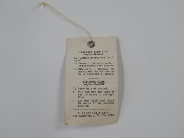 Ferrari 246 Dino 308 Veglia Borletti Clock Tag Instructions