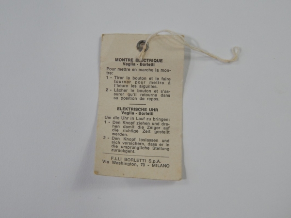 Ferrari 246 Dino 308 Veglia Borletti Clock Tag Instructions