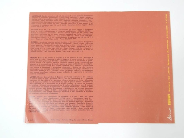Ferrari 246 Dino GT Sales Brochure